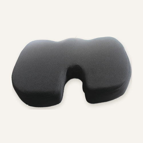 Sitwell memory foam seat cushion, front view showing the U-cut at the back